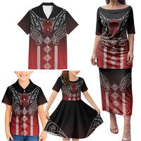 Aotearoa Maori Iwi Heritage Family Matching Puletasi and Hawaiian Shirt Ngapuhi Kokowai