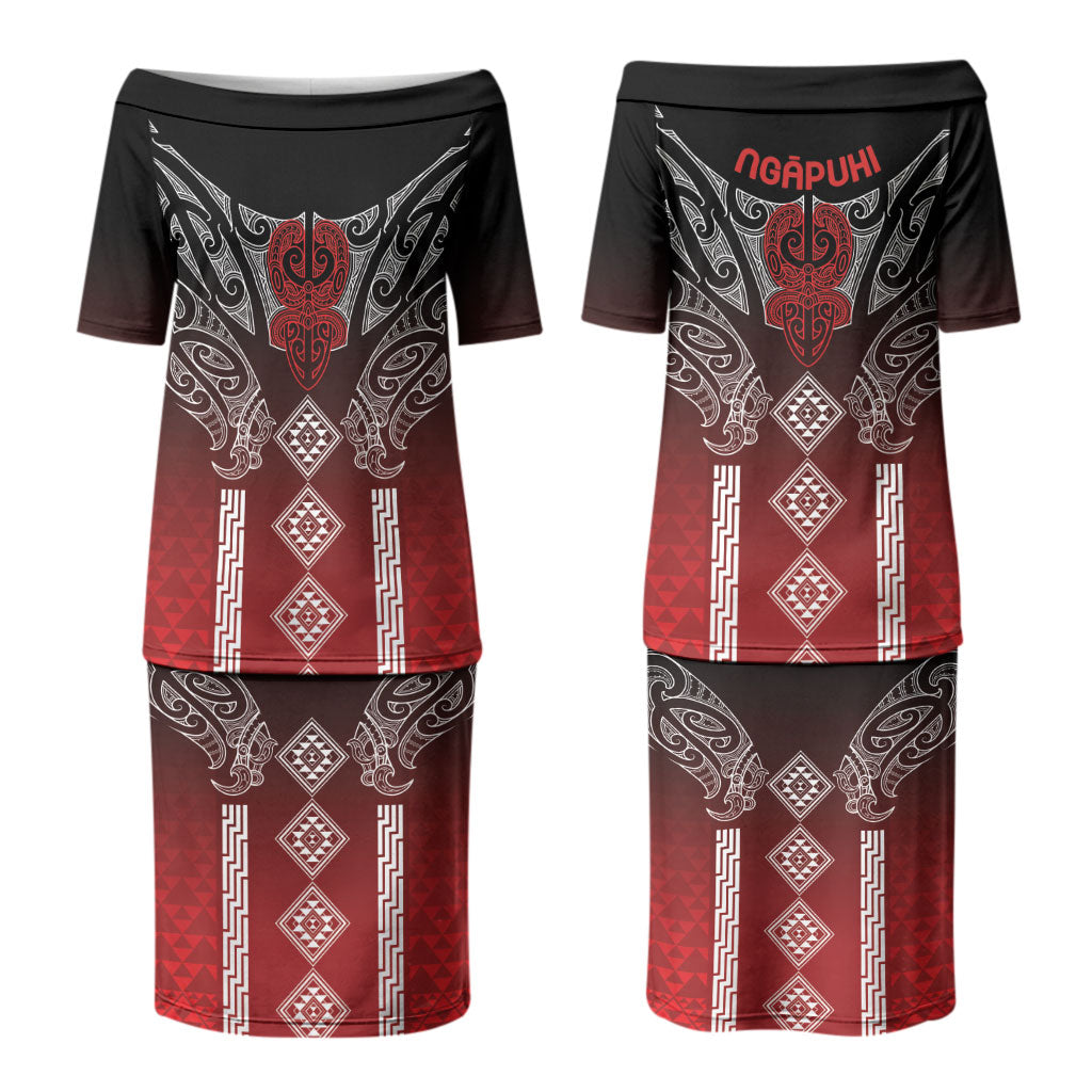 Aotearoa Maori Iwi Heritage Family Matching Puletasi and Hawaiian Shirt Ngapuhi Kokowai