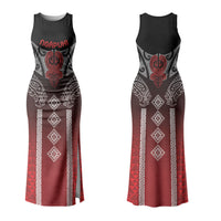 Aotearoa Maori Iwi Heritage Family Matching Tank Maxi Dress and Hawaiian Shirt Ngapuhi Kokowai