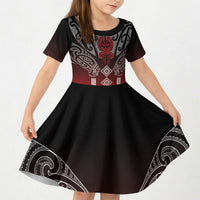 Aotearoa Maori Iwi Heritage Kid Short Sleeve Dress Ngapuhi Kokowai