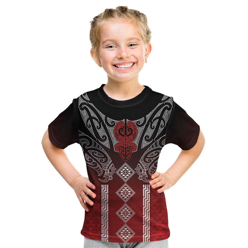 Aotearoa Maori Iwi Heritage Kid T Shirt Ngapuhi Kokowai LT7 Red - Polynesian Pride