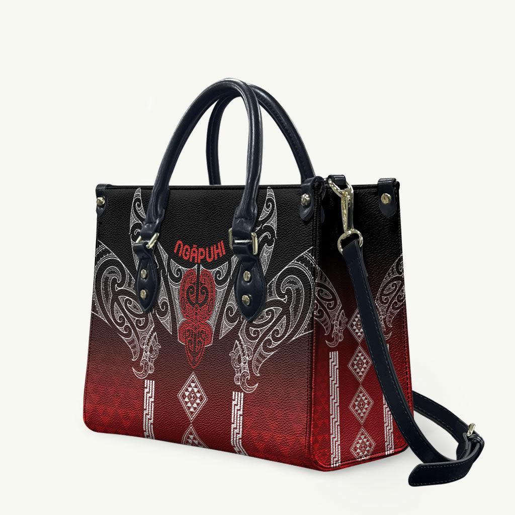 Aotearoa Maori Iwi Heritage Leather Bag Ngapuhi Kokowai LT7 Red - Polynesian Pride