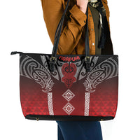 Aotearoa Maori Iwi Heritage Leather Tote Bag Ngapuhi Kokowai