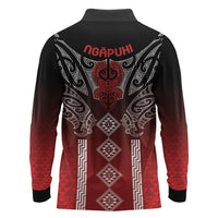 Aotearoa Maori Iwi Heritage Long Sleeve Polo Shirt Ngapuhi Kokowai