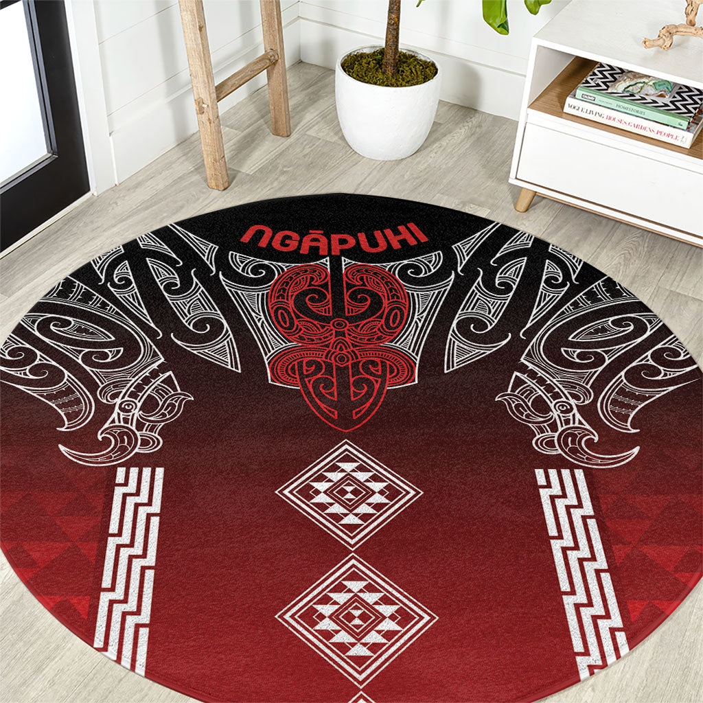 Aotearoa Maori Iwi Heritage Round Carpet Ngapuhi Kokowai LT7 Red - Polynesian Pride