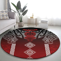 Aotearoa Maori Iwi Heritage Round Carpet Ngapuhi Kokowai