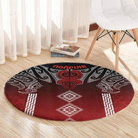 Aotearoa Maori Iwi Heritage Round Carpet Ngapuhi Kokowai