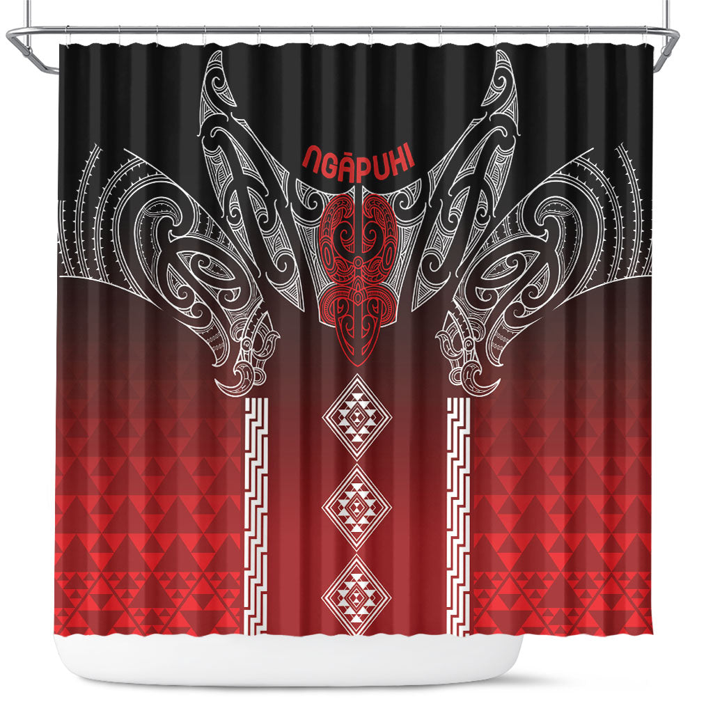 Aotearoa Maori Iwi Heritage Shower Curtain Ngapuhi Kokowai LT7 Red - Polynesian Pride
