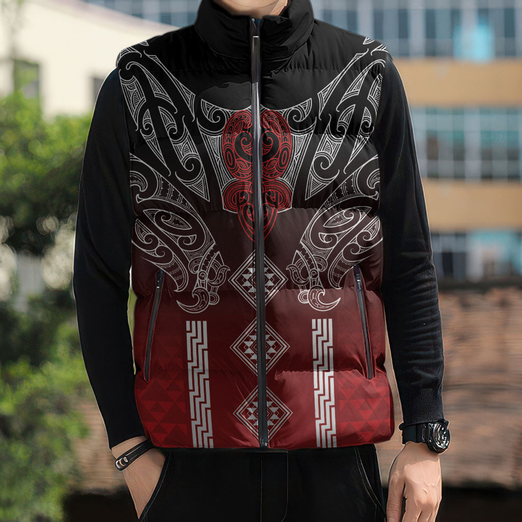 Aotearoa Maori Iwi Heritage Sleeveless Puffer Jacket Ngapuhi Kokowai