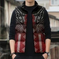 Aotearoa Maori Iwi Heritage Sleeveless Puffer Jacket Ngapuhi Kokowai