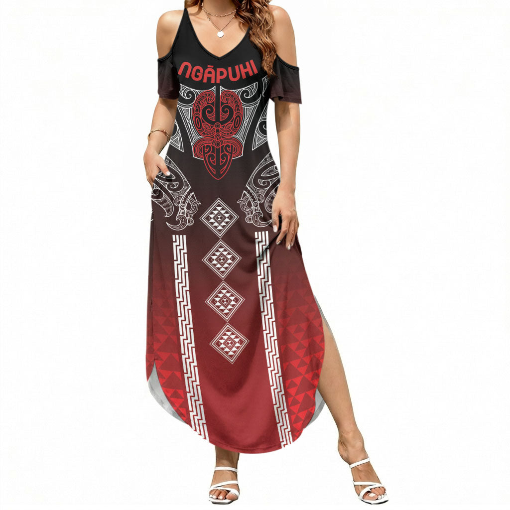 Aotearoa Maori Iwi Heritage Summer Maxi Dress Ngapuhi Kokowai LT7 Women Red - Polynesian Pride
