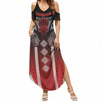 Aotearoa Maori Iwi Heritage Summer Maxi Dress Ngapuhi Kokowai
