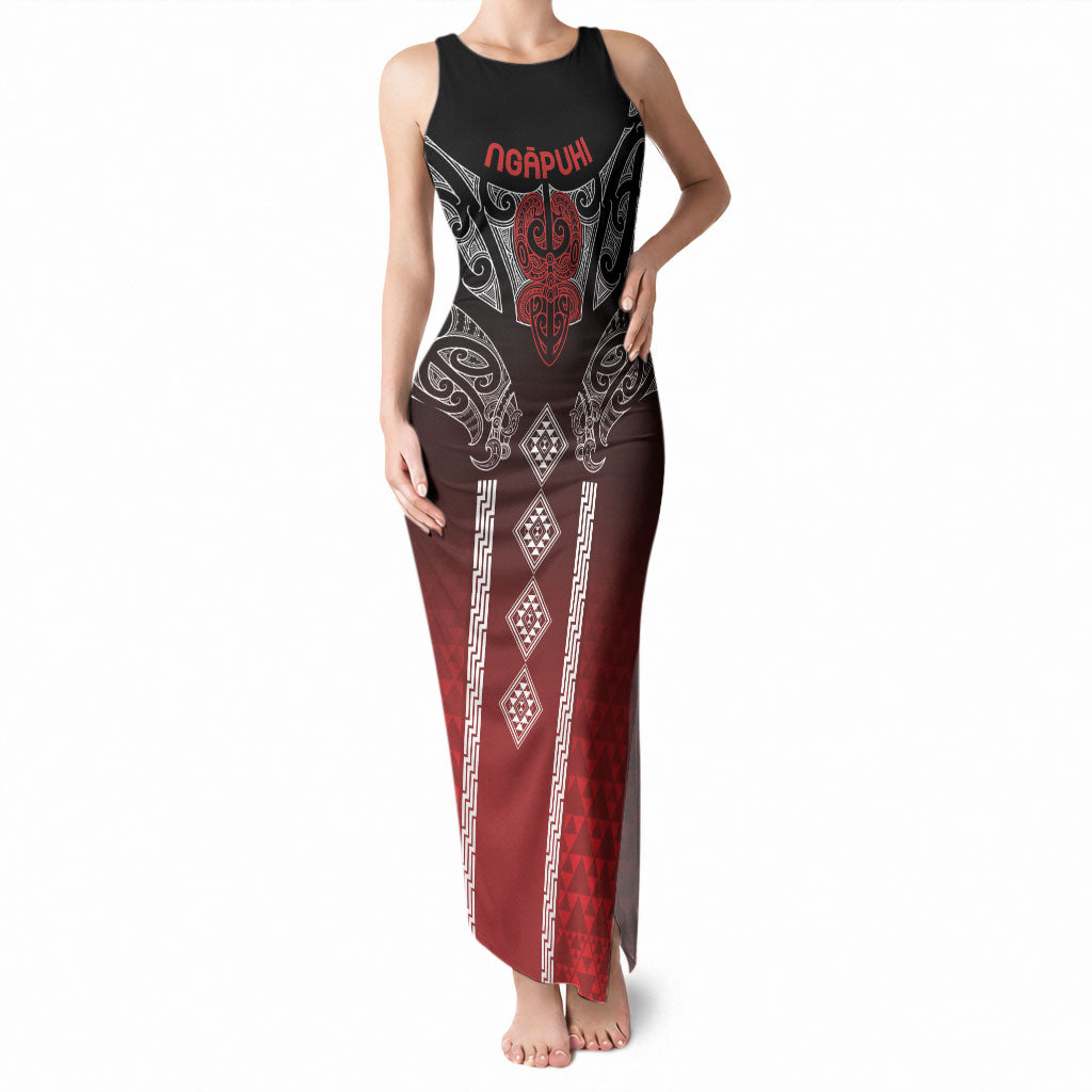 Aotearoa Maori Iwi Heritage Tank Maxi Dress Ngapuhi Kokowai LT7 Women Red - Polynesian Pride
