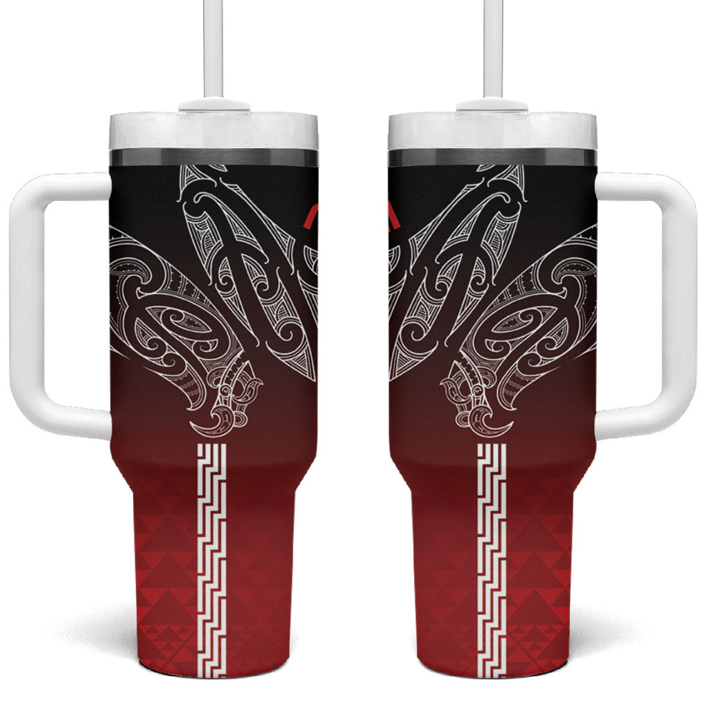 Aotearoa Maori Iwi Heritage Tumbler With Handle Ngapuhi Kokowai LT7 One Size: 40 oz Red - Polynesian Pride