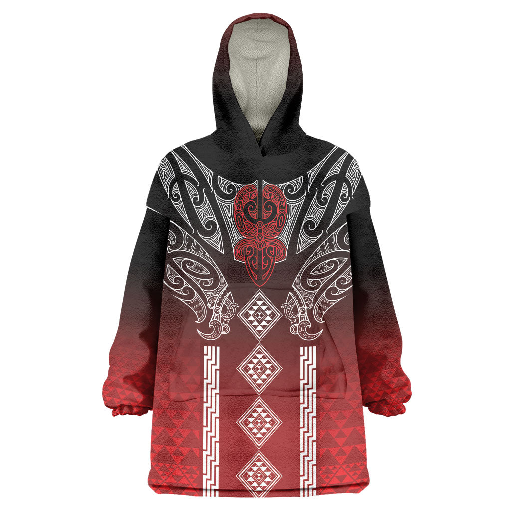 Aotearoa Maori Iwi Heritage Wearable Blanket Hoodie Ngapuhi Kokowai