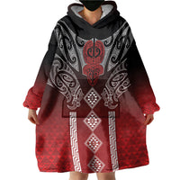Aotearoa Maori Iwi Heritage Wearable Blanket Hoodie Ngapuhi Kokowai
