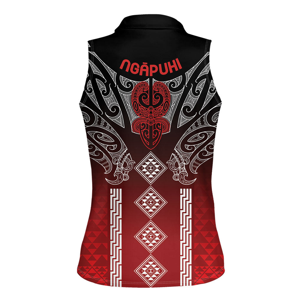 Aotearoa Maori Iwi Heritage Women Sleeveless Polo Shirt Ngapuhi Kokowai