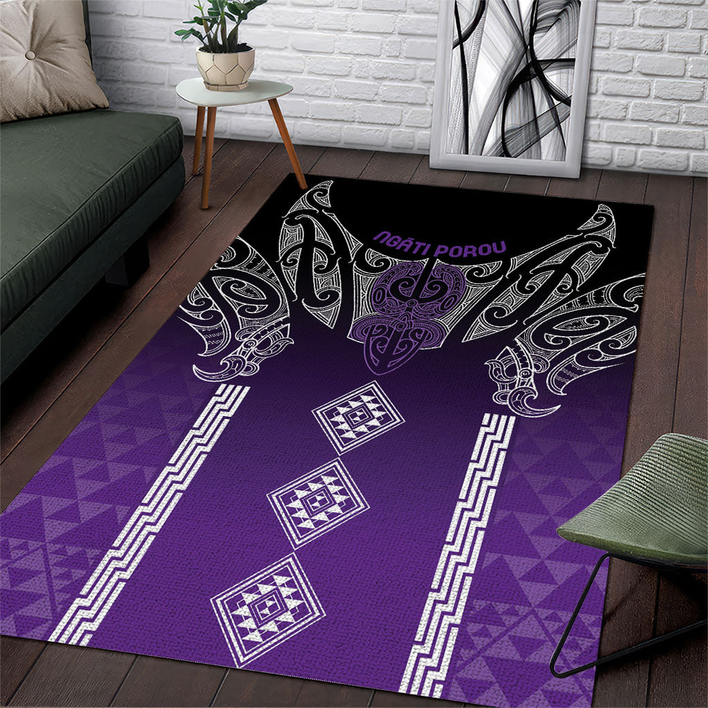 Aotearoa Maori Iwi Heritage Area Rug Ngati Porou Waiporoporo LT7 Purple - Polynesian Pride