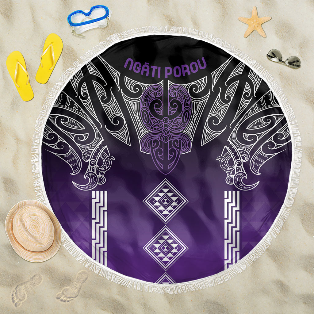 Aotearoa Maori Iwi Heritage Beach Blanket Ngati Porou Waiporoporo LT7 One Size 150cm Purple - Polynesian Pride