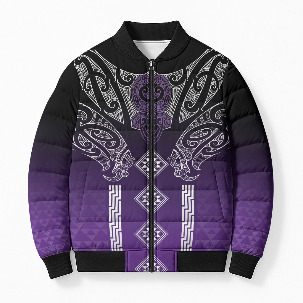 Aotearoa Maori Iwi Heritage Bomber Puffer Jacket Ngati Porou Waiporoporo