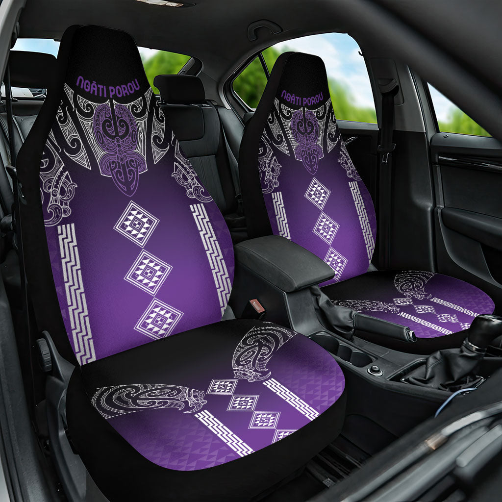 Aotearoa Maori Iwi Heritage Car Seat Cover Ngati Porou Waiporoporo LT7 One Size Purple - Polynesian Pride
