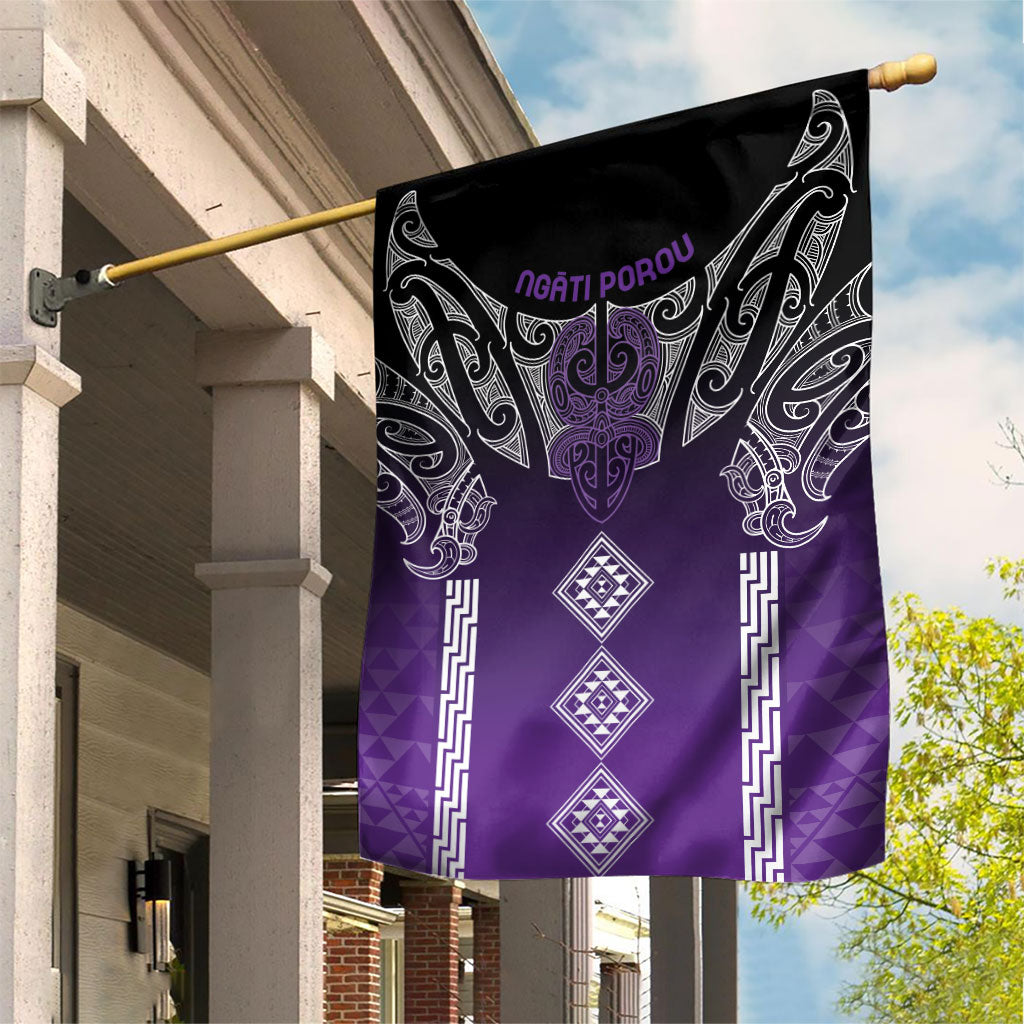 Aotearoa Maori Iwi Heritage Garden Flag Ngati Porou Waiporoporo LT7 House Flag Purple - Polynesian Pride