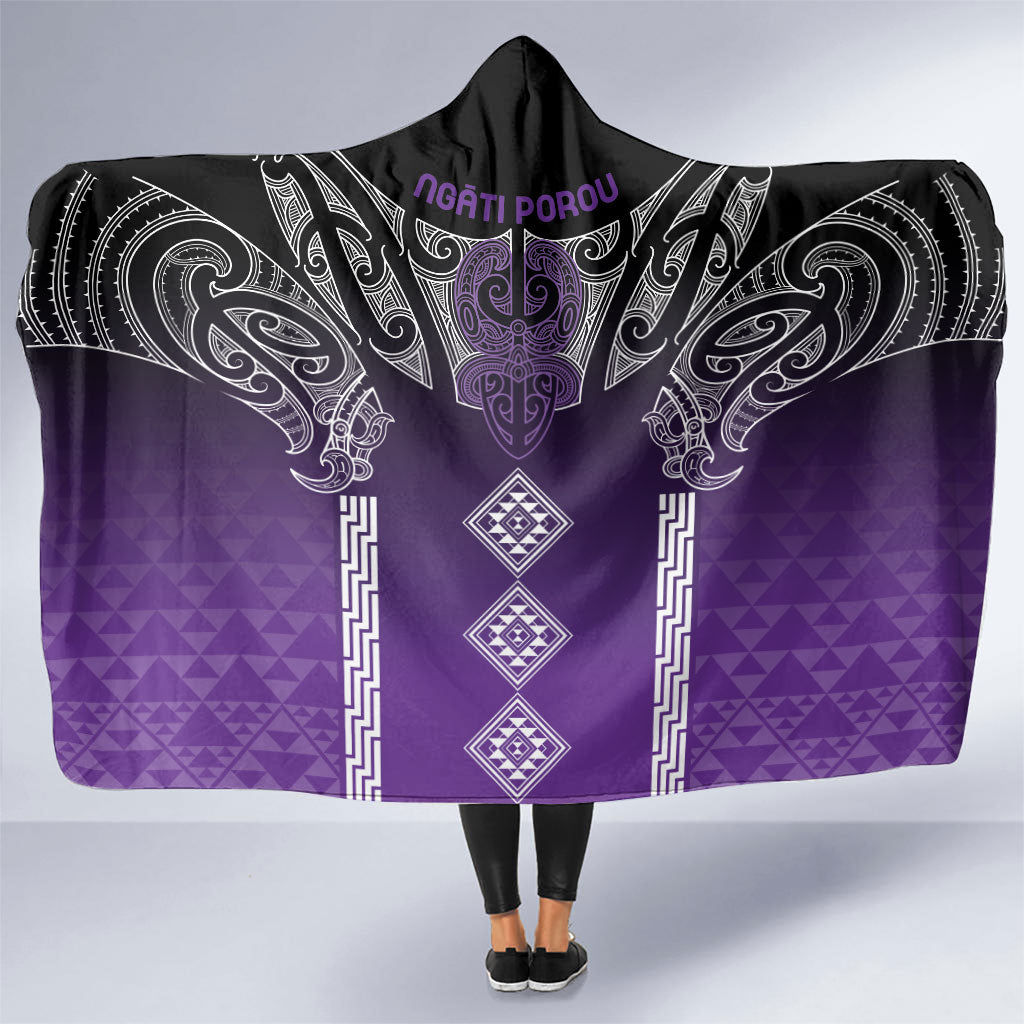 Aotearoa Maori Iwi Heritage Hooded Blanket Ngati Porou Waiporoporo LT7 One Size Purple - Polynesian Pride