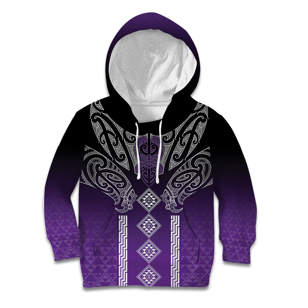 Aotearoa Maori Iwi Heritage Kid Hoodie Ngati Porou Waiporoporo LT7 Hoodie Purple - Polynesian Pride