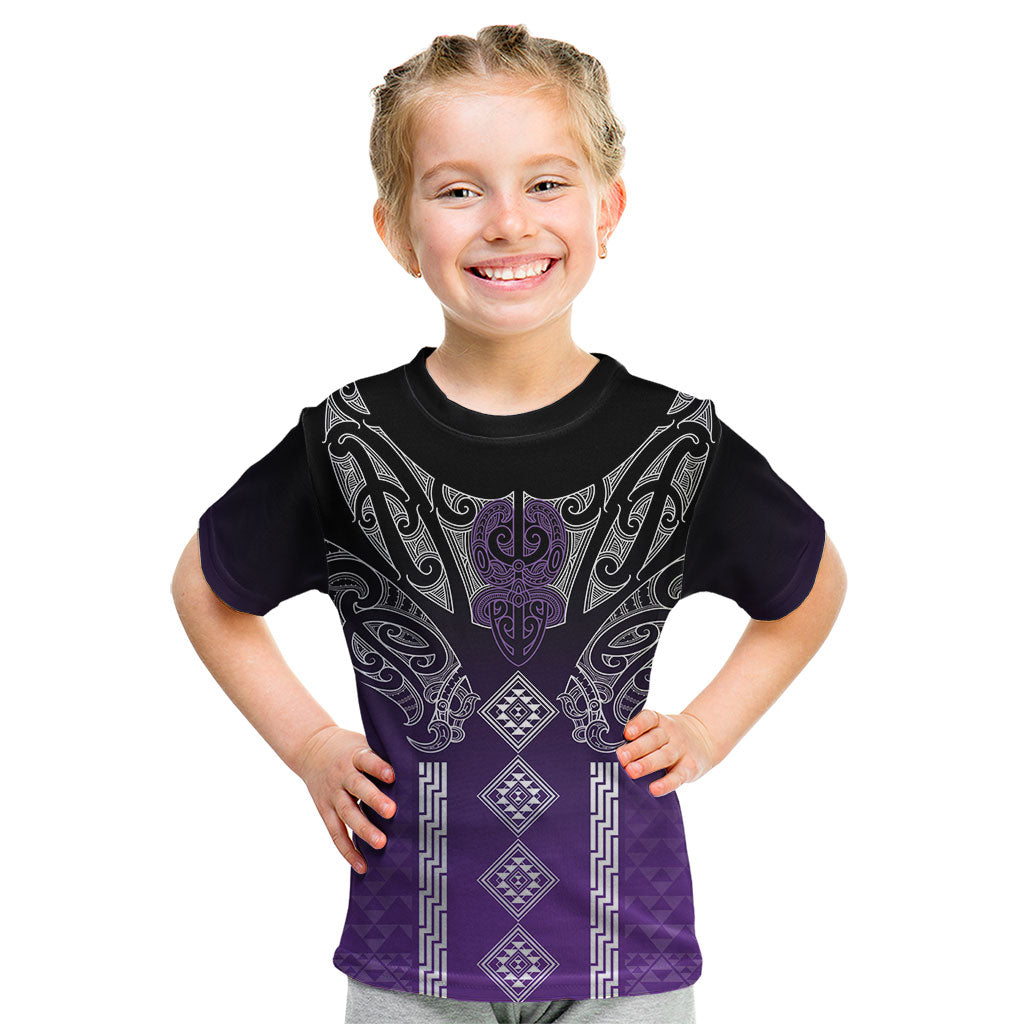 Aotearoa Maori Iwi Heritage Kid T Shirt Ngati Porou Waiporoporo LT7 Purple - Polynesian Pride