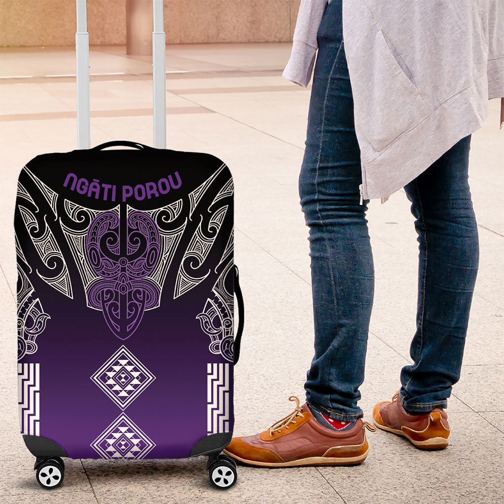 Aotearoa Maori Iwi Heritage Luggage Cover Ngati Porou Waiporoporo LT7 Purple - Polynesian Pride