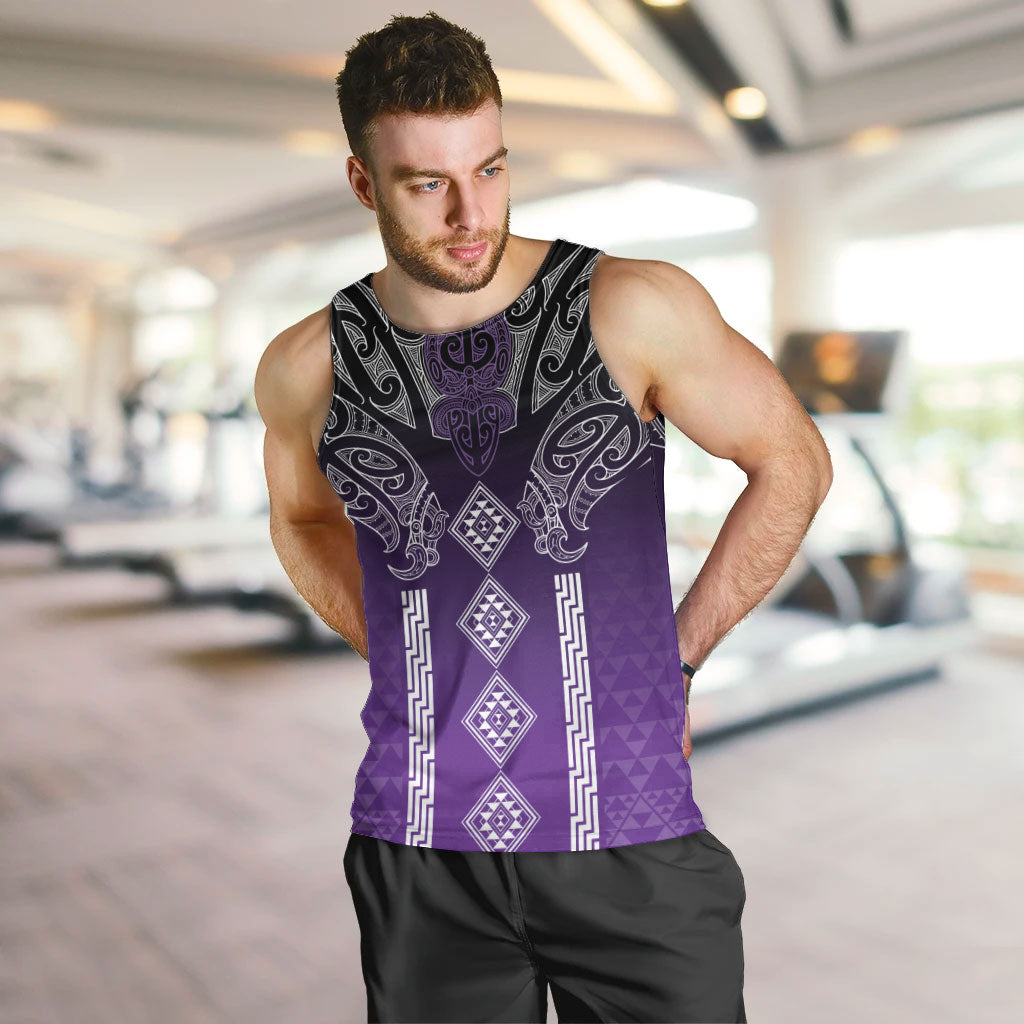 Aotearoa Maori Iwi Heritage Men Tank Top Ngati Porou Waiporoporo LT7 Purple - Polynesian Pride