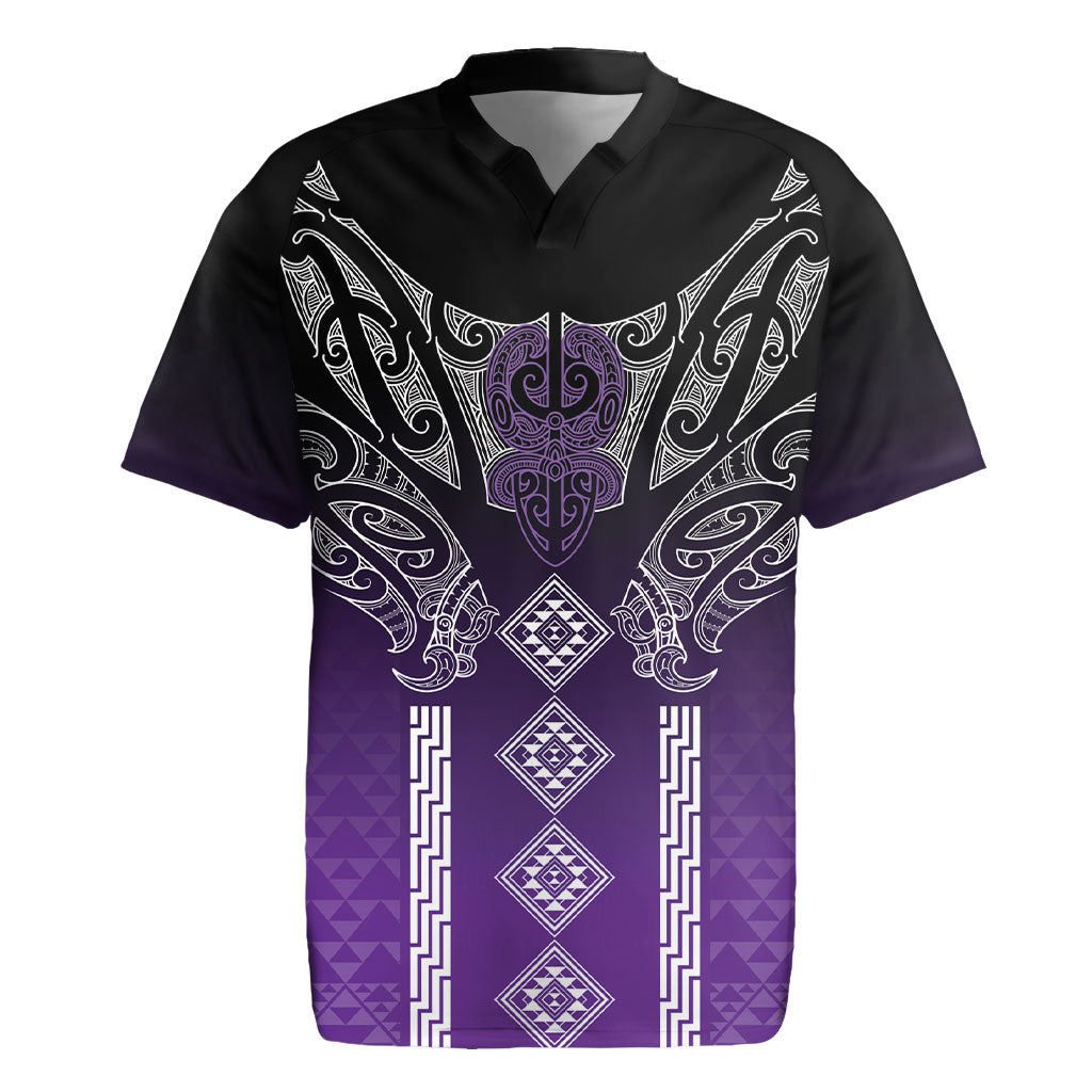 Aotearoa Maori Iwi Heritage Rugby Jersey Ngati Porou Waiporoporo LT7 Purple - Polynesian Pride