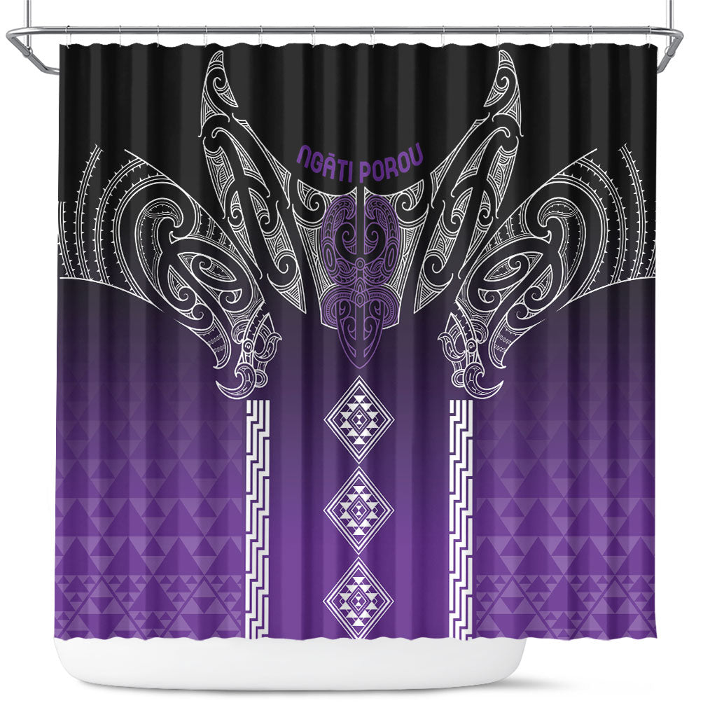 Aotearoa Maori Iwi Heritage Shower Curtain Ngati Porou Waiporoporo LT7 Purple - Polynesian Pride