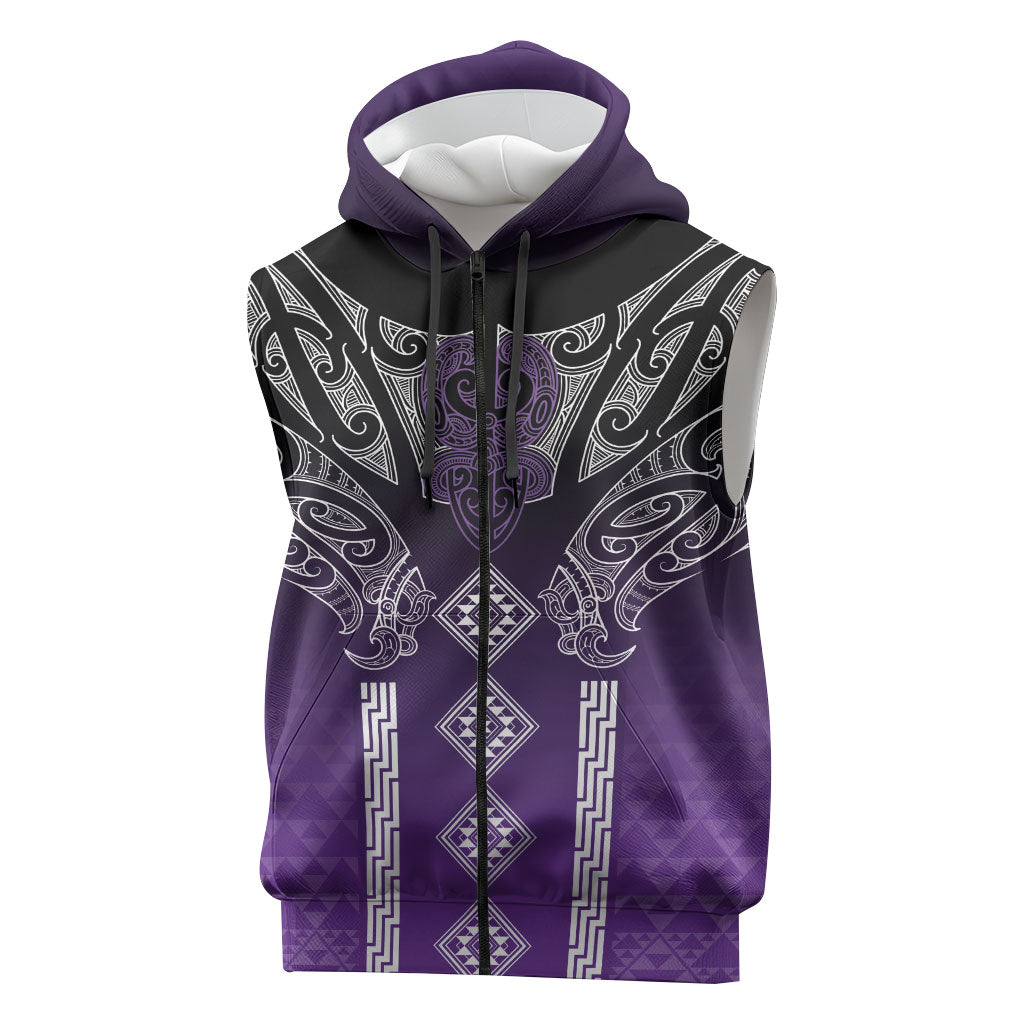 Aotearoa Maori Iwi Heritage Sleeveless Zip Hoodie Ngati Porou Waiporoporo
