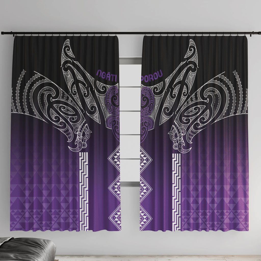 Aotearoa Maori Iwi Heritage Window Curtain Ngati Porou Waiporoporo LT7 With Hooks Purple - Polynesian Pride