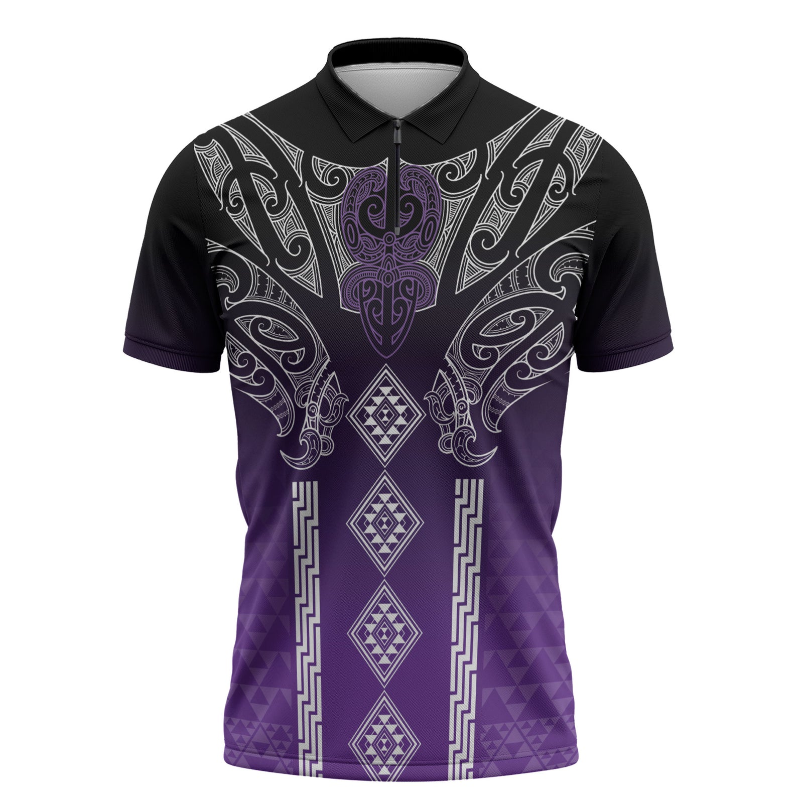 Aotearoa Maori Iwi Heritage Zipper Polo Shirt Ngati Porou Waiporoporo