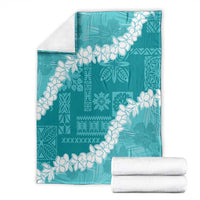 Hawaii Aloha Blanket Teal Quilt Patch Work Mix Plumeria Lei