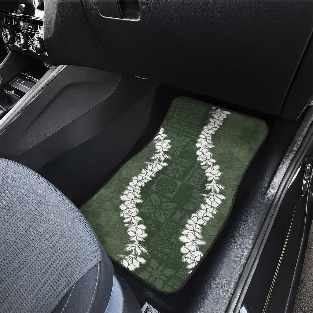 Hawaii Aloha Car Mats Sage Quilt Patch Work Mix Plumeria Lei