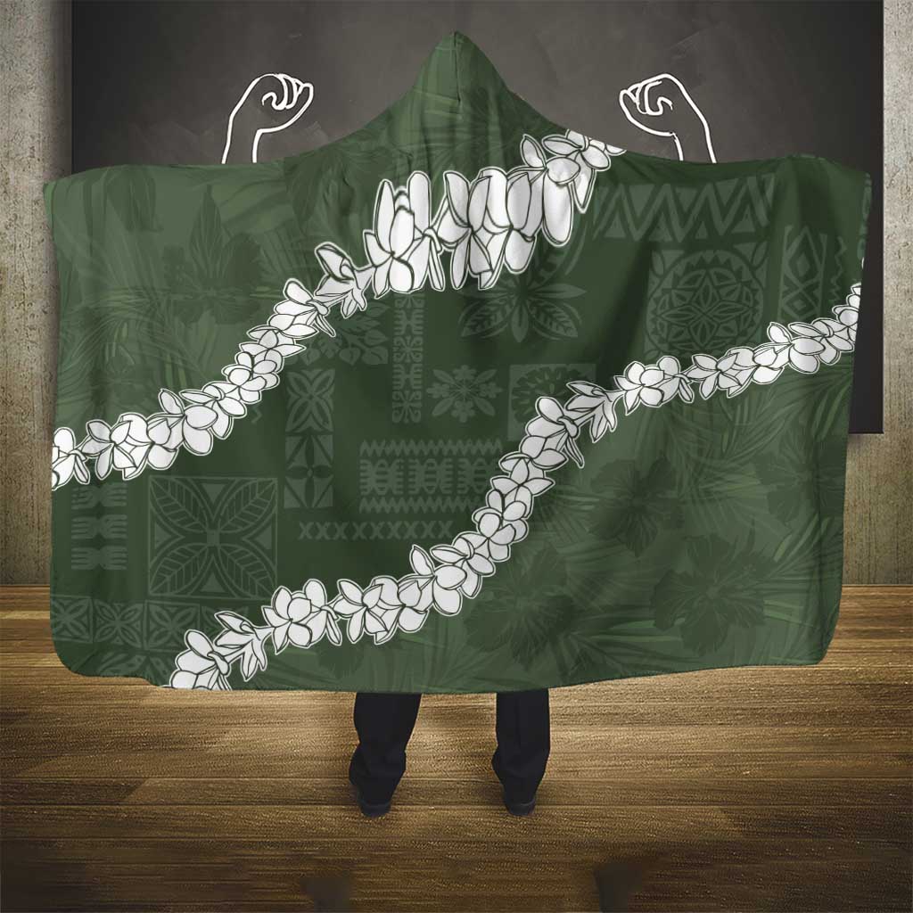 Hawaii Aloha Hooded Blanket Sage Quilt Patch Work Mix Plumeria Lei LT7 - Polynesian Pride