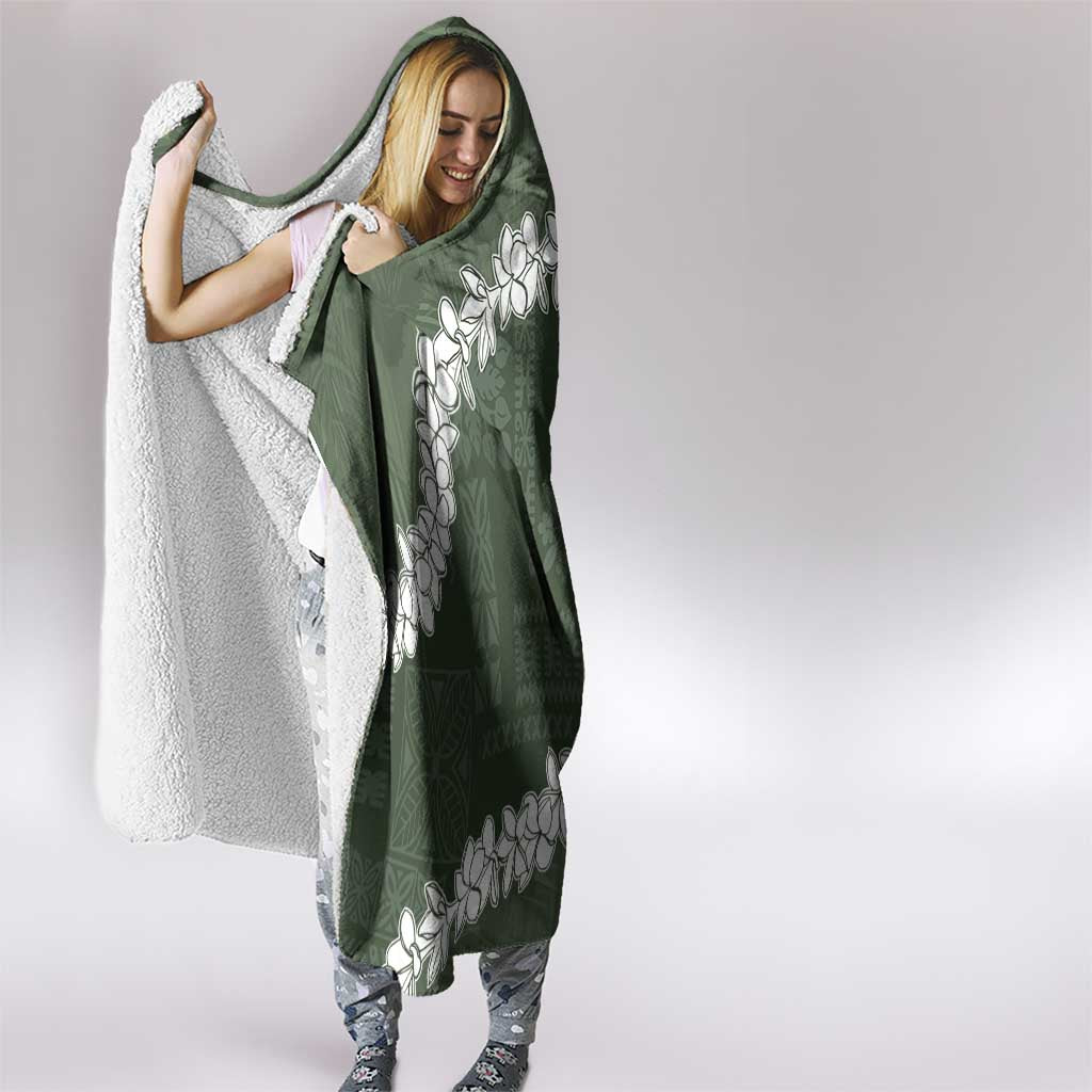 Hawaii Aloha Hooded Blanket Sage Quilt Patch Work Mix Plumeria Lei LT7 - Polynesian Pride