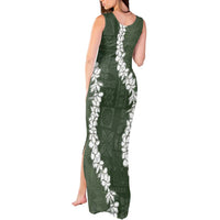 Hawaii Aloha Tank Maxi Dress Sage Quilt Patch Work Mix Plumeria Lei LT7 - Polynesian Pride