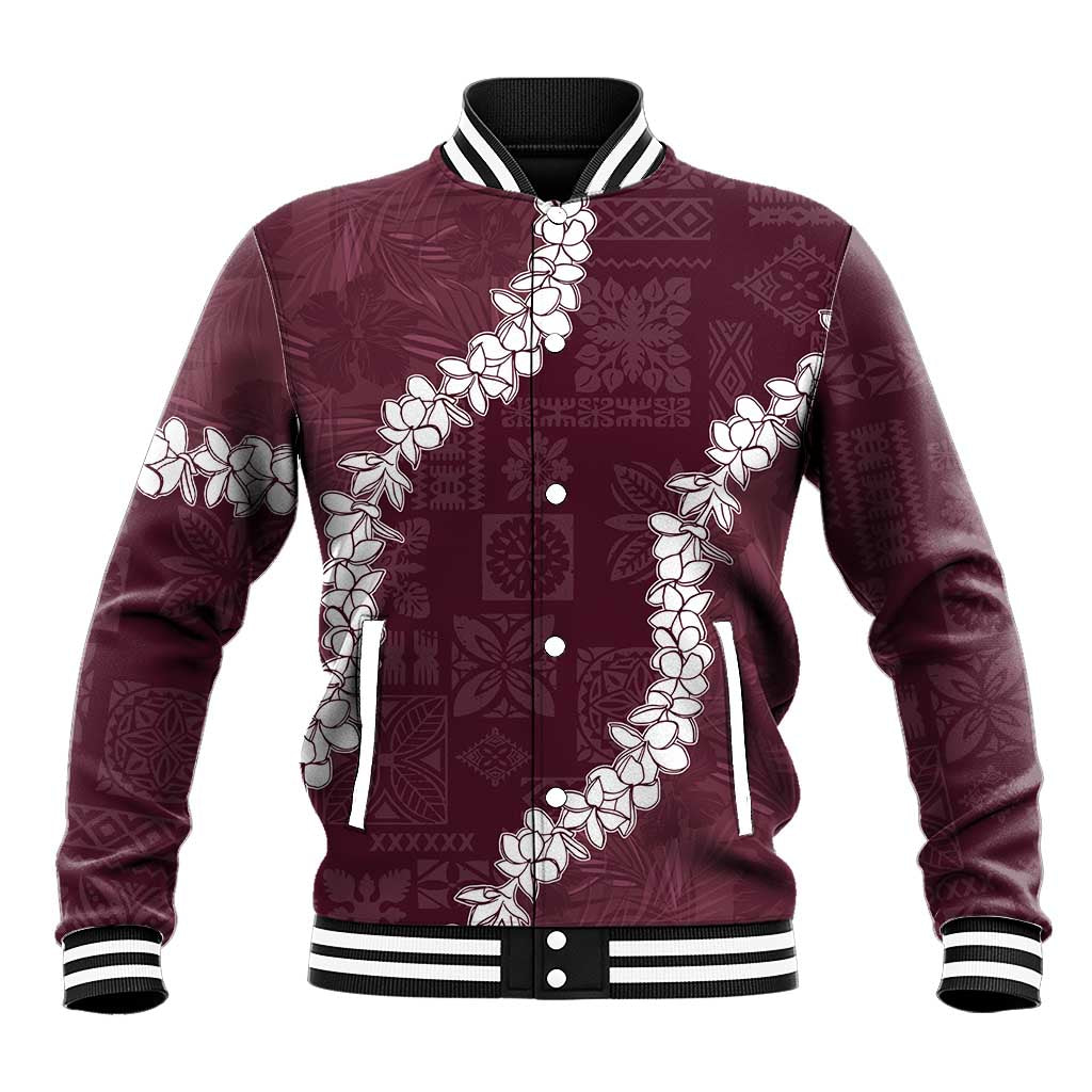 Hawaii Aloha Baseball Jacket Champange Quilt Patch Work Mix Plumeria Lei LT7 Unisex Champange - Polynesian Pride