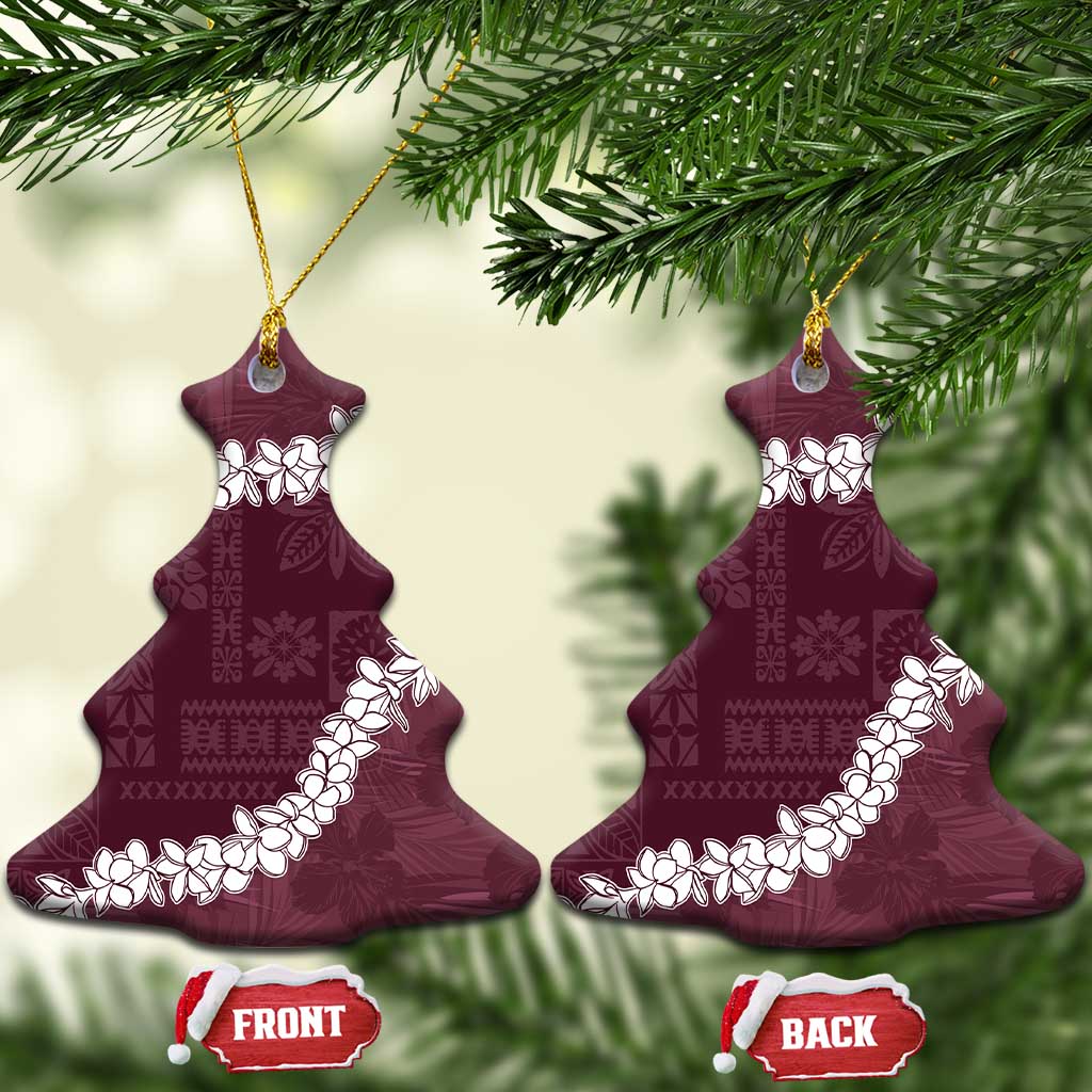 Hawaii Aloha Ceramic Ornament Champange Quilt Patch Work Mix Plumeria Lei