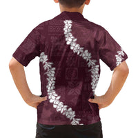 Hawaii Aloha Family Matching Off Shoulder Short Dress and Hawaiian Shirt Champange Quilt Patch Work Mix Plumeria Lei