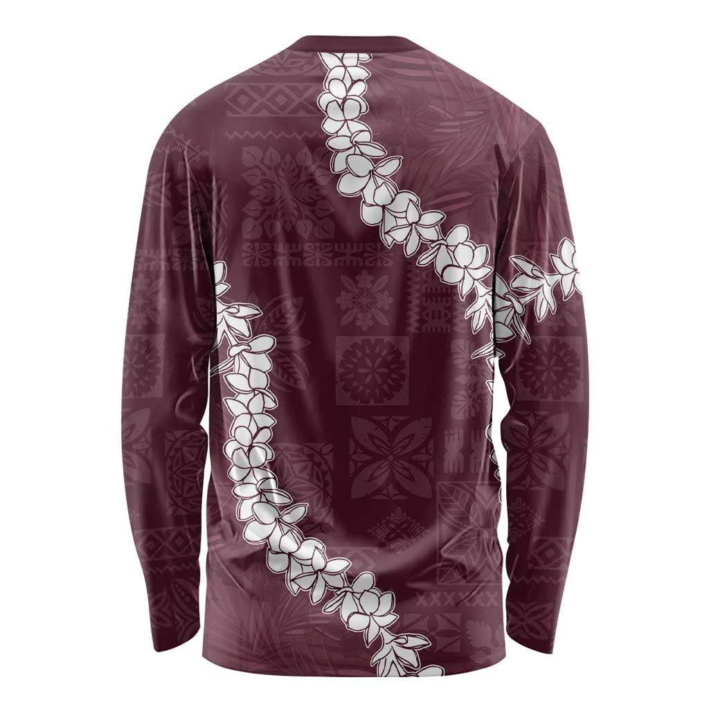 Hawaii Aloha Long Sleeve Shirt Champange Quilt Patch Work Mix Plumeria Lei LT7 - Polynesian Pride