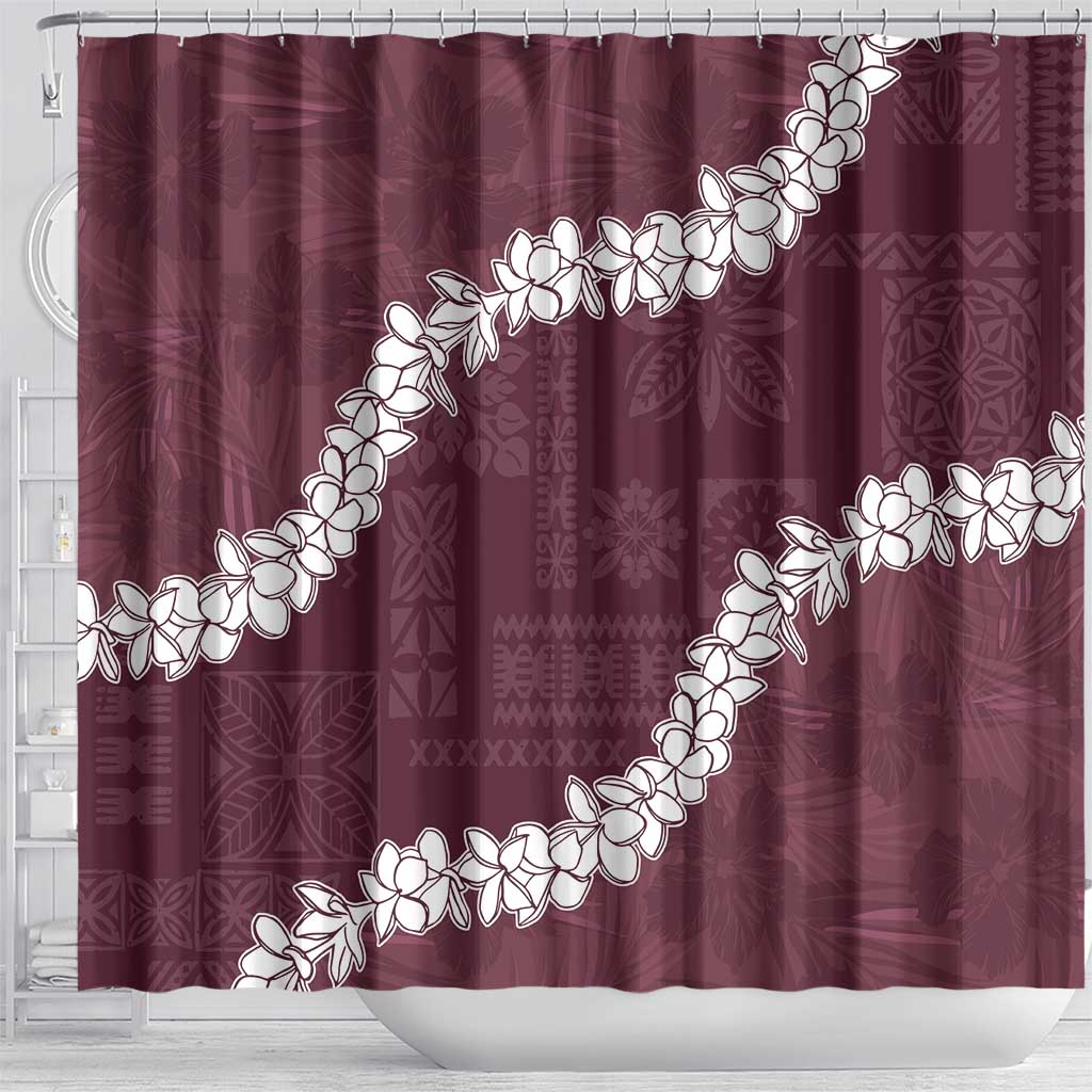 Hawaii Aloha Shower Curtain Champange Quilt Patch Work Mix Plumeria Lei LT7 - Polynesian Pride