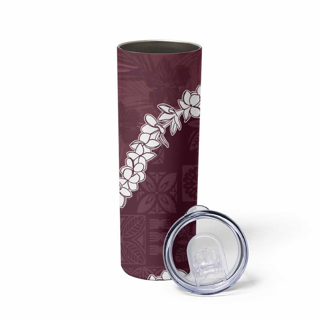 Hawaii Aloha Skinny Tumbler Champange Quilt Patch Work Mix Plumeria Lei