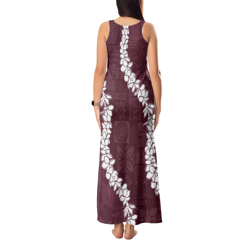 Hawaii Aloha Tank Maxi Dress Champange Quilt Patch Work Mix Plumeria Lei LT7 - Polynesian Pride