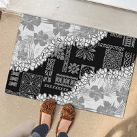 Hawaii Aloha Rubber Doormat White Quilt Patch Work Mix Plumeria Lei LT7 - Polynesian Pride