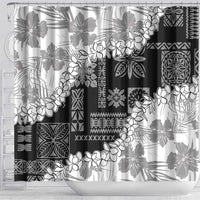Hawaii Aloha Shower Curtain White Quilt Patch Work Mix Plumeria Lei LT7 - Polynesian Pride